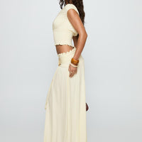 Full Orbit Shirred Maxi Skirt Cream