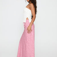 Gorgina Tie Maxi Skirt Pink Multi