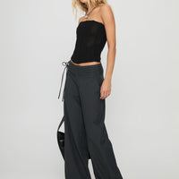 Good Riddance Pleat Tie Slouch Pants Charcoal