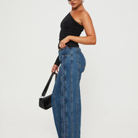 Day Dream Mid Rise Straight Leg Jeans Dark Blue Wash