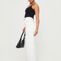 Zephee Wide Leg Jeans Cream
