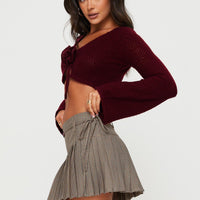 Tarnya Plaid Mini Skirt Brown