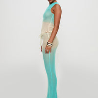 Auralia Knit Maxi Skirt Blue / Cream