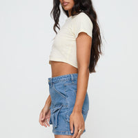Chillders Denim Mini Skirt Mid Wash Tall