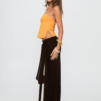 Caviar Tie Maxi Skirt Chocolate