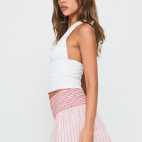 Lilypilly Shirred Mini Skirt Pink Multi