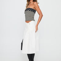 Jonsie Tiered Frill Midi Skirt White