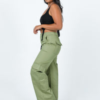 Luna Mid Rise Cargo Pants Green