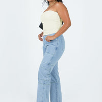 The Ragged Priest Combat Organic Cotton Denim Light Blue