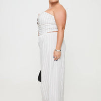 Boarder Pants White Stripe Curve