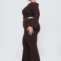 Try Me Knit Pants Chocolate Curve