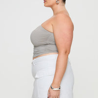Zakai Cargo Denim Mini Skirt White Denim Curve