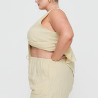 This Summer Linen Blend Shorts Sand Curve