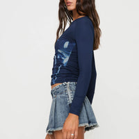 Allure 90's Mini Skort Faded Denim