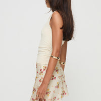 Sonnet Mini Skirt Cream / Multi Floral