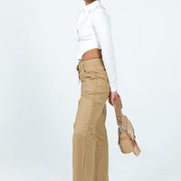 Burdem Low Waist Pants Camel
