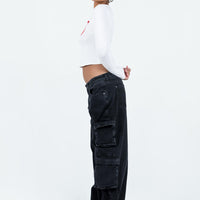 The Ragged Priest Black Combat Jeans Charcoal
