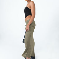 Belle Knit Maxi Skirt Khaki
