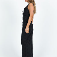 Flowerfields Maxi Skirt Black