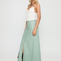 Macadamia Maxi Skirt Green / White