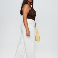 Fawcett High Rise Straight Leg Jeans White Curve