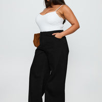 Goldie High Wide Jean True Black Curve