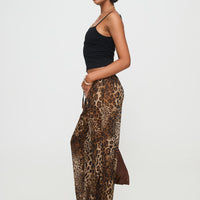 Fyre Wide Leg Pant Leopard Petite