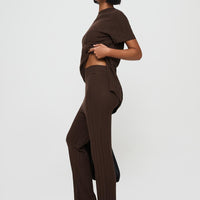 Palomia Ribbed Pants Chocolate