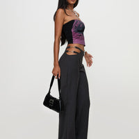 Nights Like This Cut Out Buckle Detail Pants Charcoal