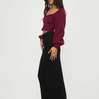 Markanna Denim Midi Skirt Black