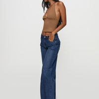 Everlong Mid Rise Wide Leg Jeans Dark Blue Wash
