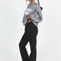 Arya Straight Leg Track Pants Black