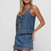 Stefenie Denim Skort Mid Wash