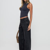 Serenitia Mid Rise Straight Leg Jeans Washed Black Tall