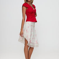Charisse Asymmetrical Midi Skirt Floral