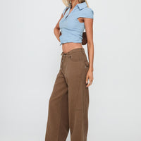 Bruiser Mid Rise Wide Leg Jeans Brown