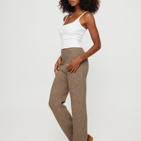 Yang Wide Leg Knit Pants Brown