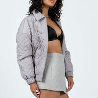 Suffolk Quilted Mini Skirt Grey