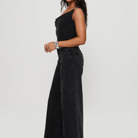Toby Low Rise Baggy Jeans Charcoal