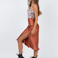 Cleo Lavoe Midi Skirt Rust