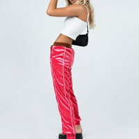 Harper Velour Track Pants Pink