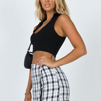 Breanna Check Shorts Black / White