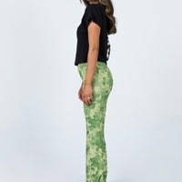 Motel Heny Trouser Blurred Floral Green
