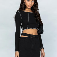 Demi Denim Mini Skirt Black