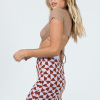 Renee Retro Tile Mini Skirt Purple