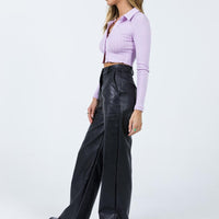 Jessie PU Pants Black