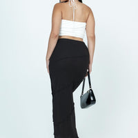 Oscar Split Maxi Skirt Black