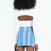 Beechwood Mid Rise Mini Skirt Blue