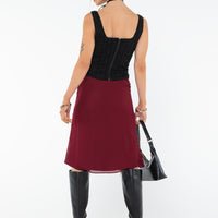 Delvie Midi Skirt Burgundy