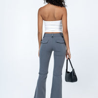 Yianna Low Waist Flare Pants Grey